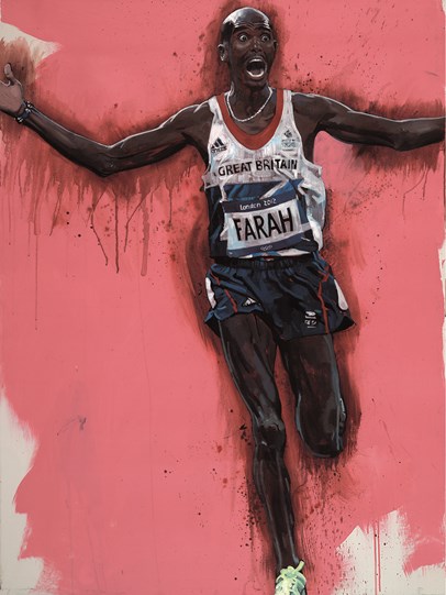 Mo Farah by Zinsky - Hand Embellished Canvas on Board